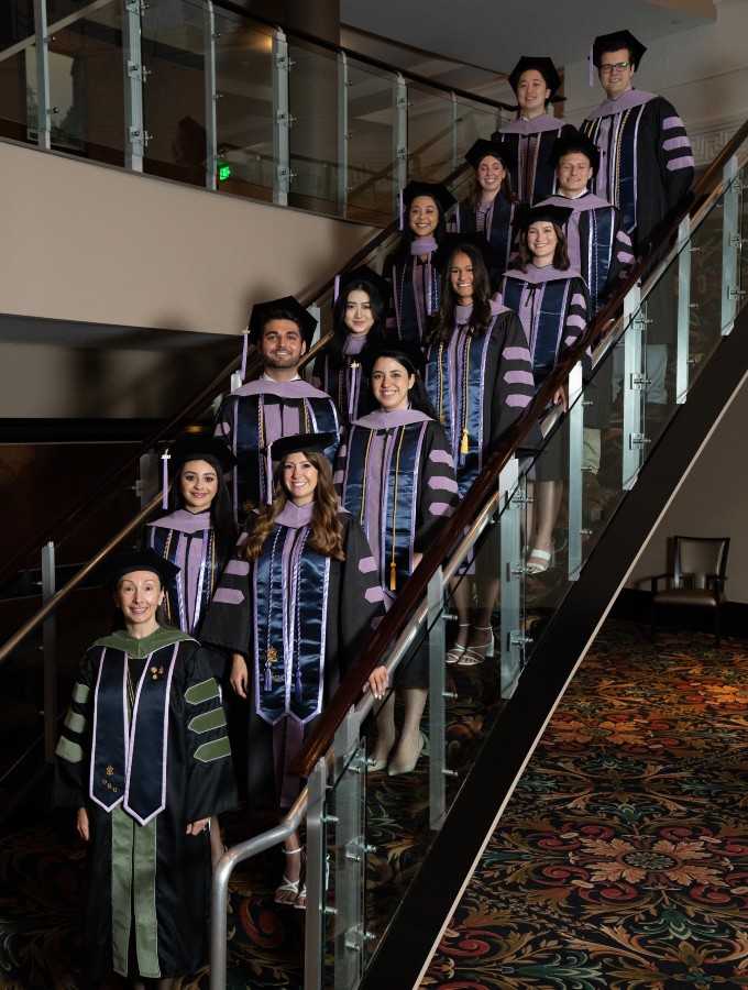 OKU Class of 2024 Graduating Senior Inductees: Brandon Shim, Paul Vanik, Tori Wallace, Andrew Resh, Kayla Tinio, Alexandra Passarello, Huize Ren, Allison Orlosky, Justin Tabatabai, Hend Altajjar, Anjali Patel, and Abigail Adams