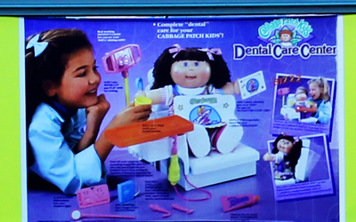 Image of Cabbage Patch ad banner located in the atrium of the National Museum of Dentistry