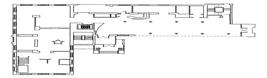 1st floor map with a star located where the Mouthpower exhibit is