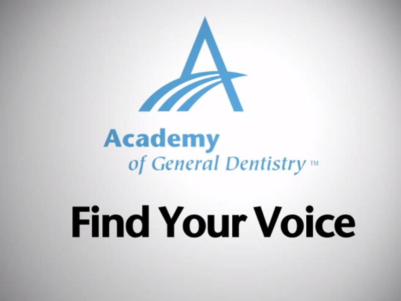 Link to [generaldentistry] (2009, Sep 3). The Academy of General Dentistry (AGD) - Find Your Voice. [Video File]. Retrieved from https://youtu.be/fE0v0gMDXjw