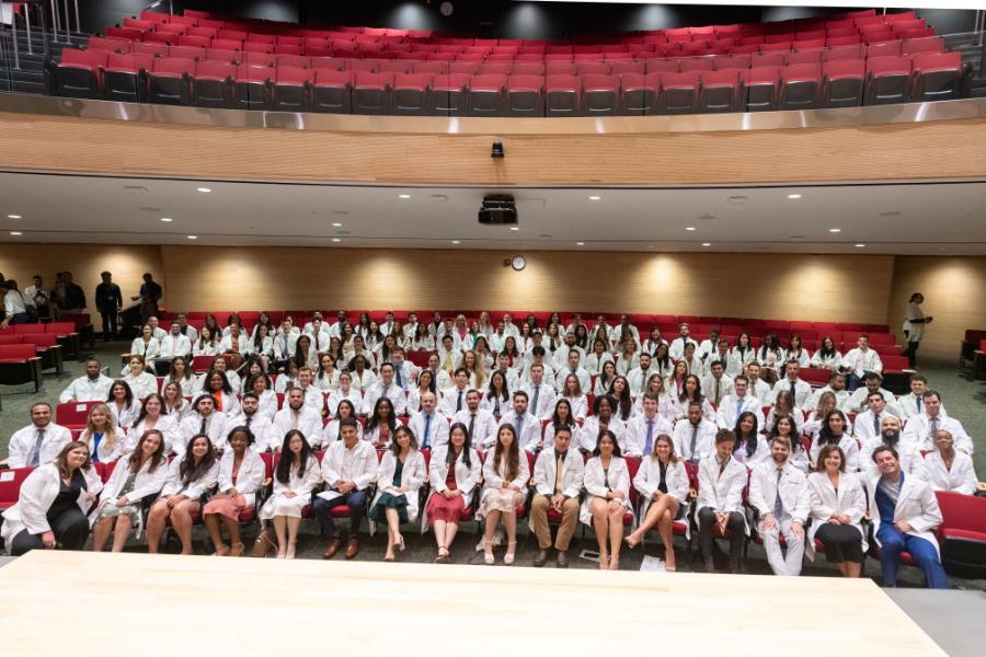 Students gather for the white coat ceremony